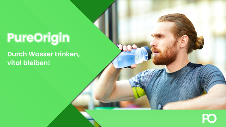 Durch Wasser trinken, vital bleiben.